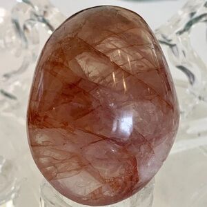 2" RED FIRE QUARTZ Hematoid Crystal Polished Palm Stone Tumble Madagascar 73g